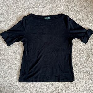 Black Short Sleeve Top L